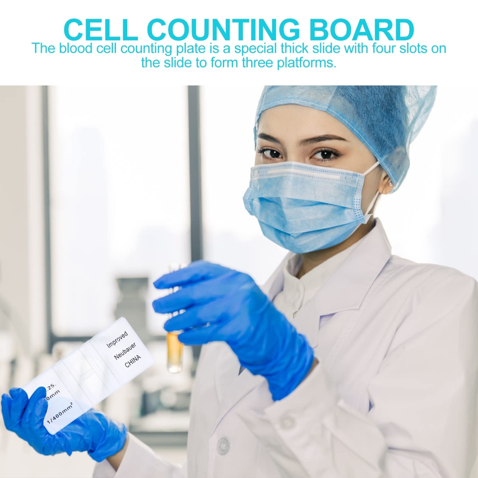 Balacoo Lab Improved Neubauer Hemocytometer Blood Cell Counting Chamber ...