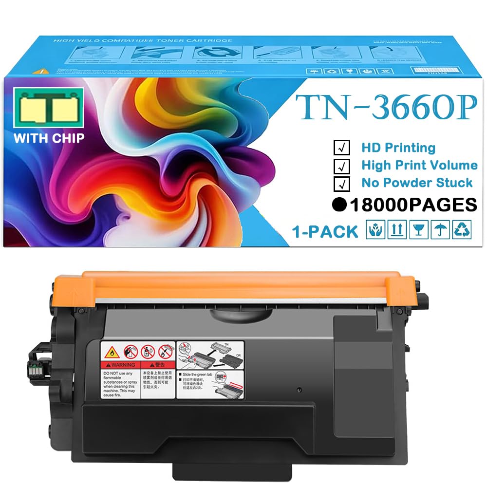 TN-3660P Toner Cartridge With Chip High Yield 18000 Pages Cartridge for Brother DCP-L5510DW HL-L5210DN MFC-L5710DN Printer