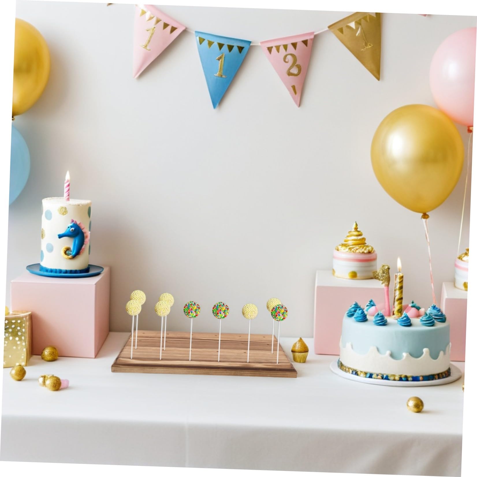 Toyvian Espositore Stabile Design a 24 Fori in Legno Naturale ed per Cake per Matrimoni e Tavoli Dolci e Sacchetti