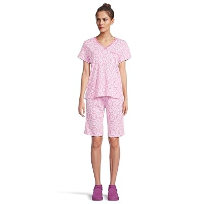 Karen Neuburger Novelty Short Sleeve T Shirts and Bermuda Short Set Women