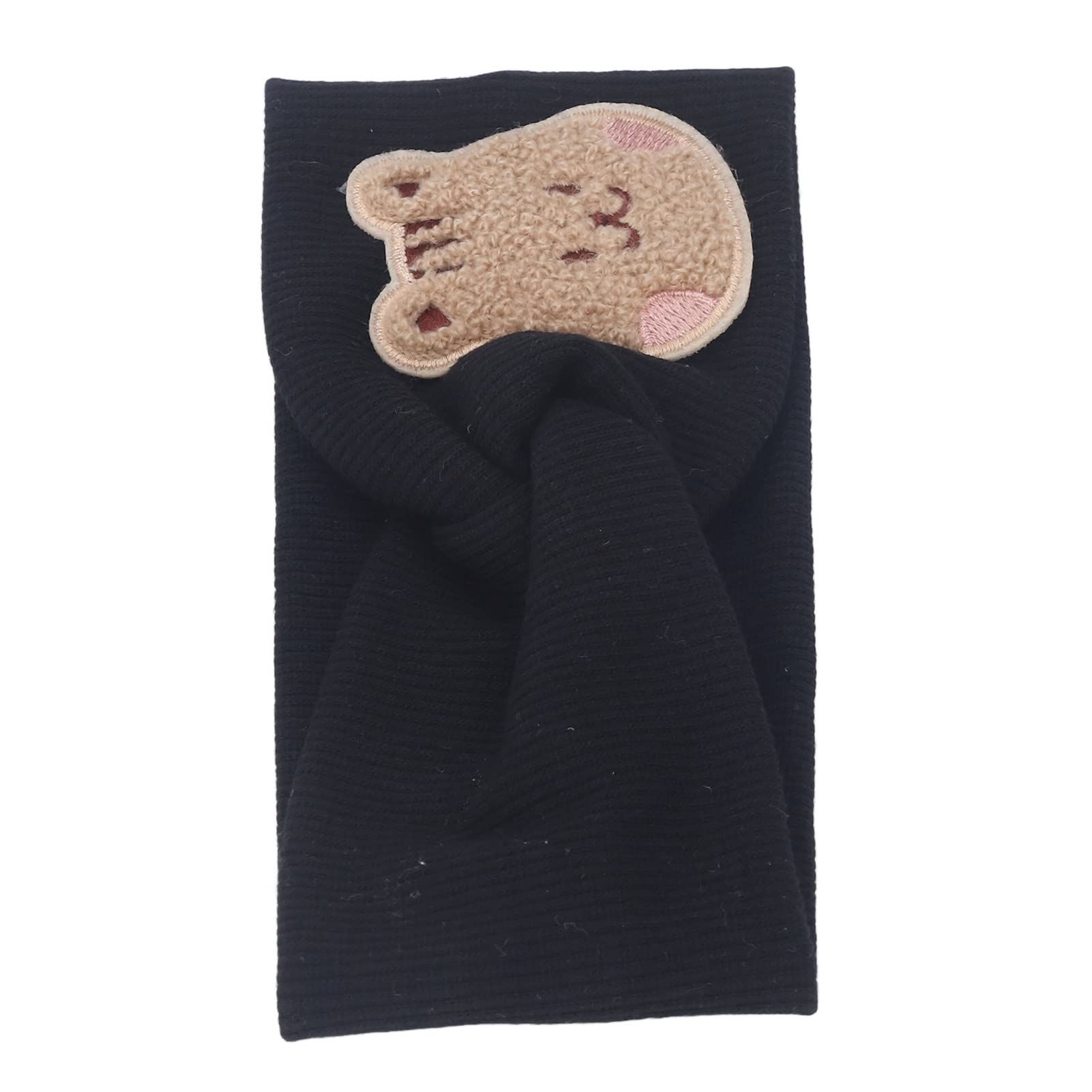 Bandeau élastique pour bébé, Bandeau en Coton Doux et Extensible à Motif Dessin Animé (Noir)