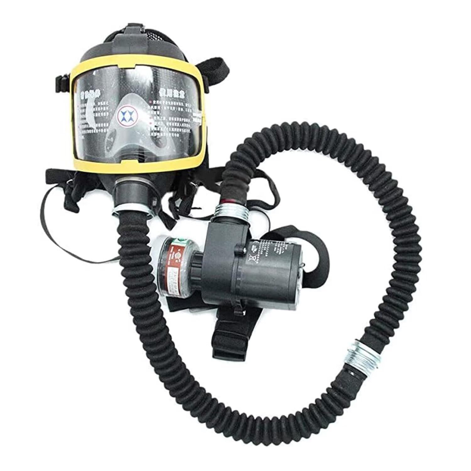 Electric Constant Flow Supplied Air Fed 2 Gear Adjustable Full Face Gas Mask Respirator System