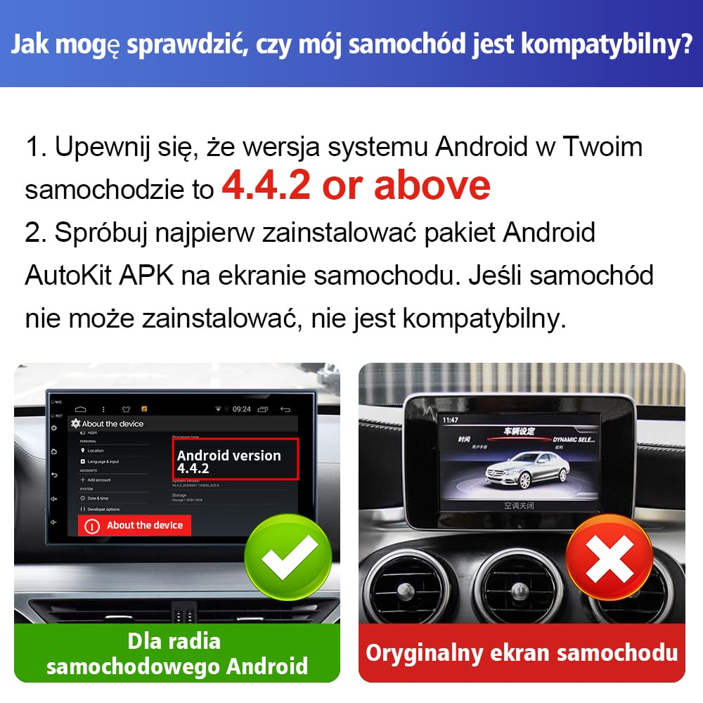 CarlinKit Przewodowy adapter samochodowy CarPlay/przewodowy Android do radia samochodowego z systemem Android, musisz zainstalować aplikację Autokit APK w radiu samochodowym, obsługa ekranu