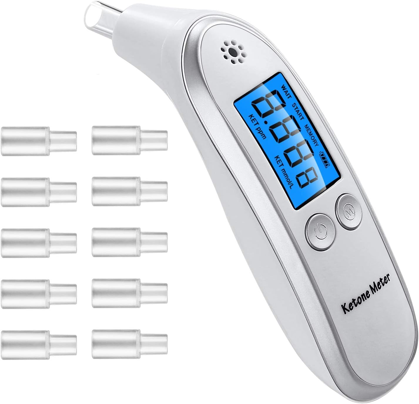 Respiratore professionale chetosi, analizzatore portatile chetone, misuratore digitale chetonico - avanzato per testare la chetosi con 10 bocchini