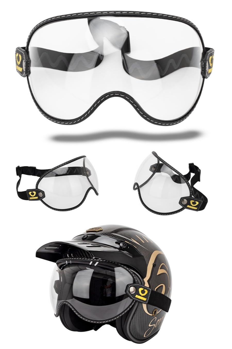 Amazon | バイク用ゴーグル ヘルメットレンズ バブルシールド ゴーグル