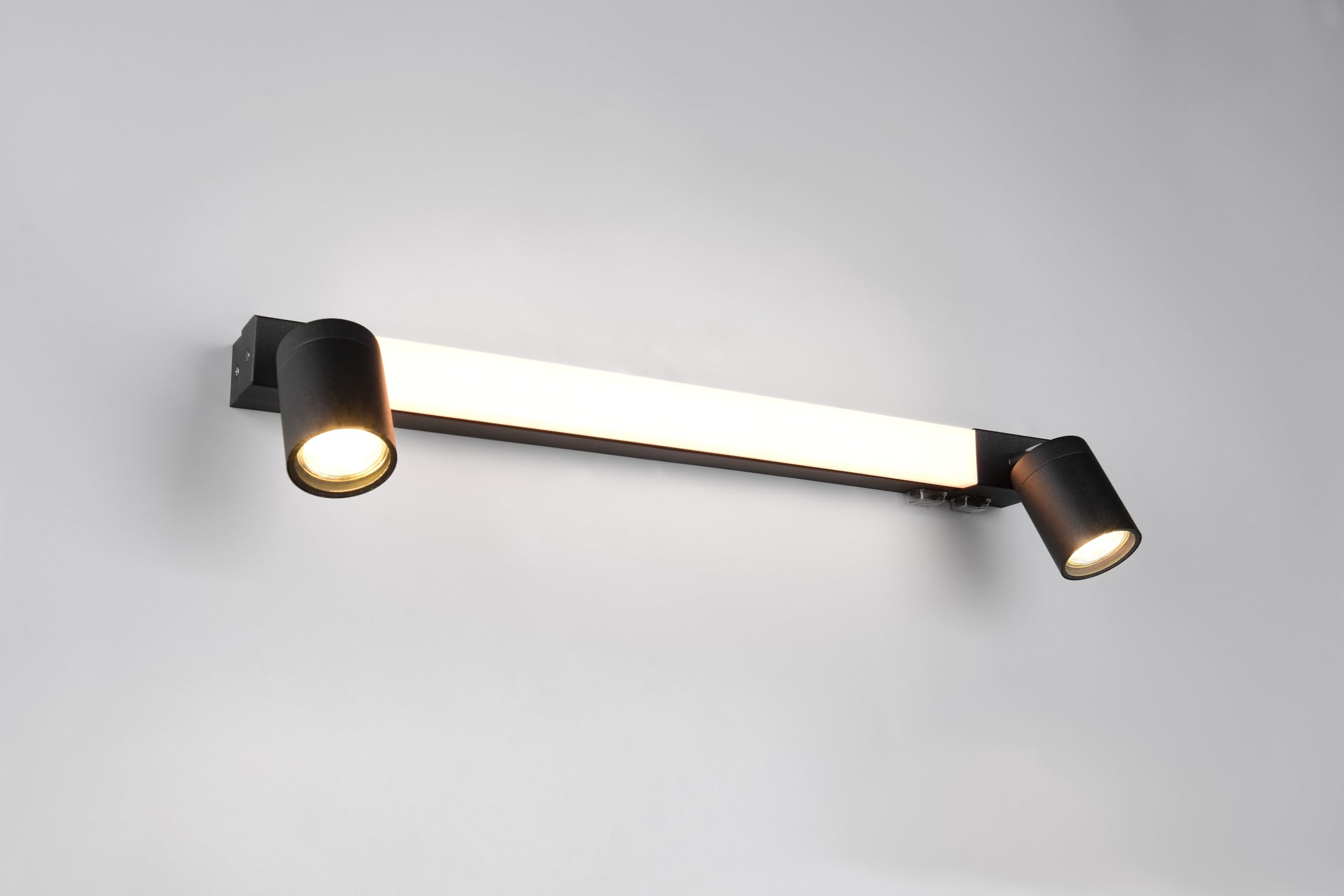 Trio Leuchten LED Badezimmer Wandleuchte Enrico 281470332, Metall Schwarz matt, 6.5 Watt LED, exkl. 2x GU10, Lichtfarbe einstellbar