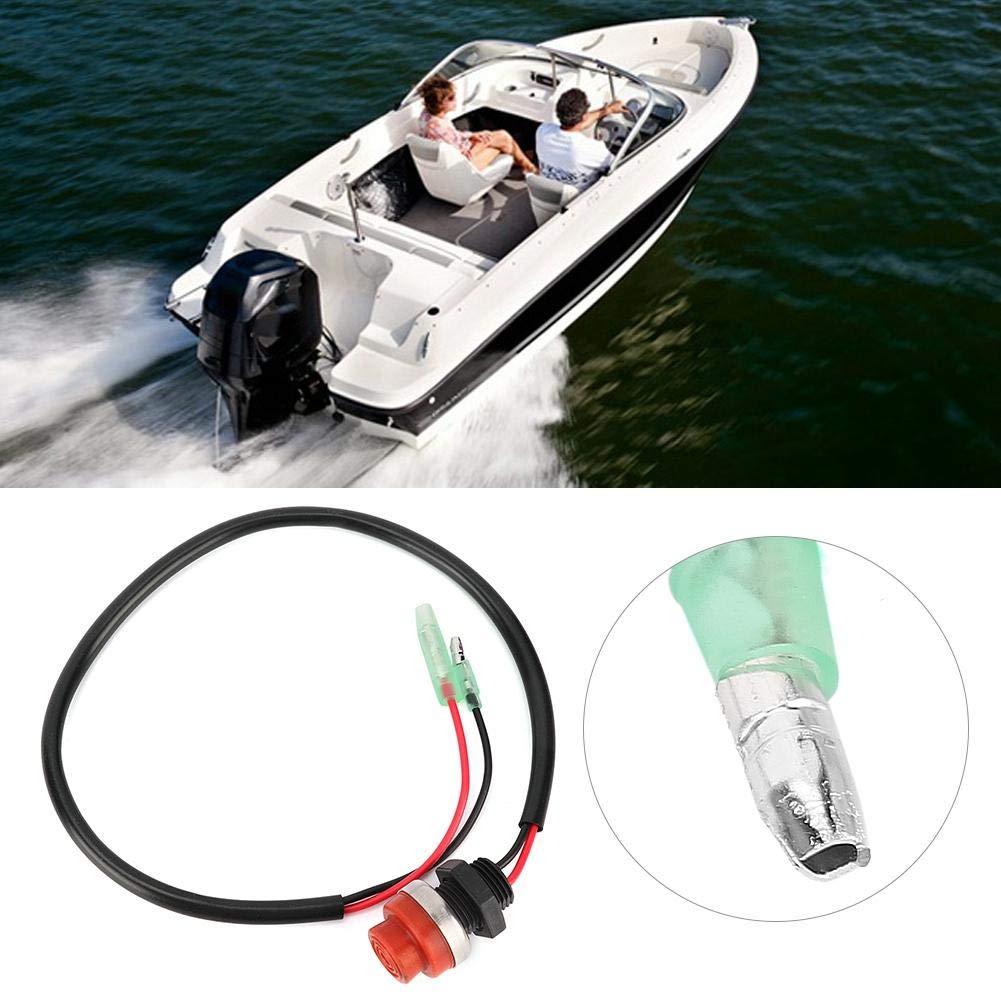 Interruttore a Pulsante Senza Chiave per Barche Yacht e Motori Fuoribordo - Design Impermeabile, Materiali Durevoli, Cavo da 45 cm, Fissaggio a Vite di Precisione