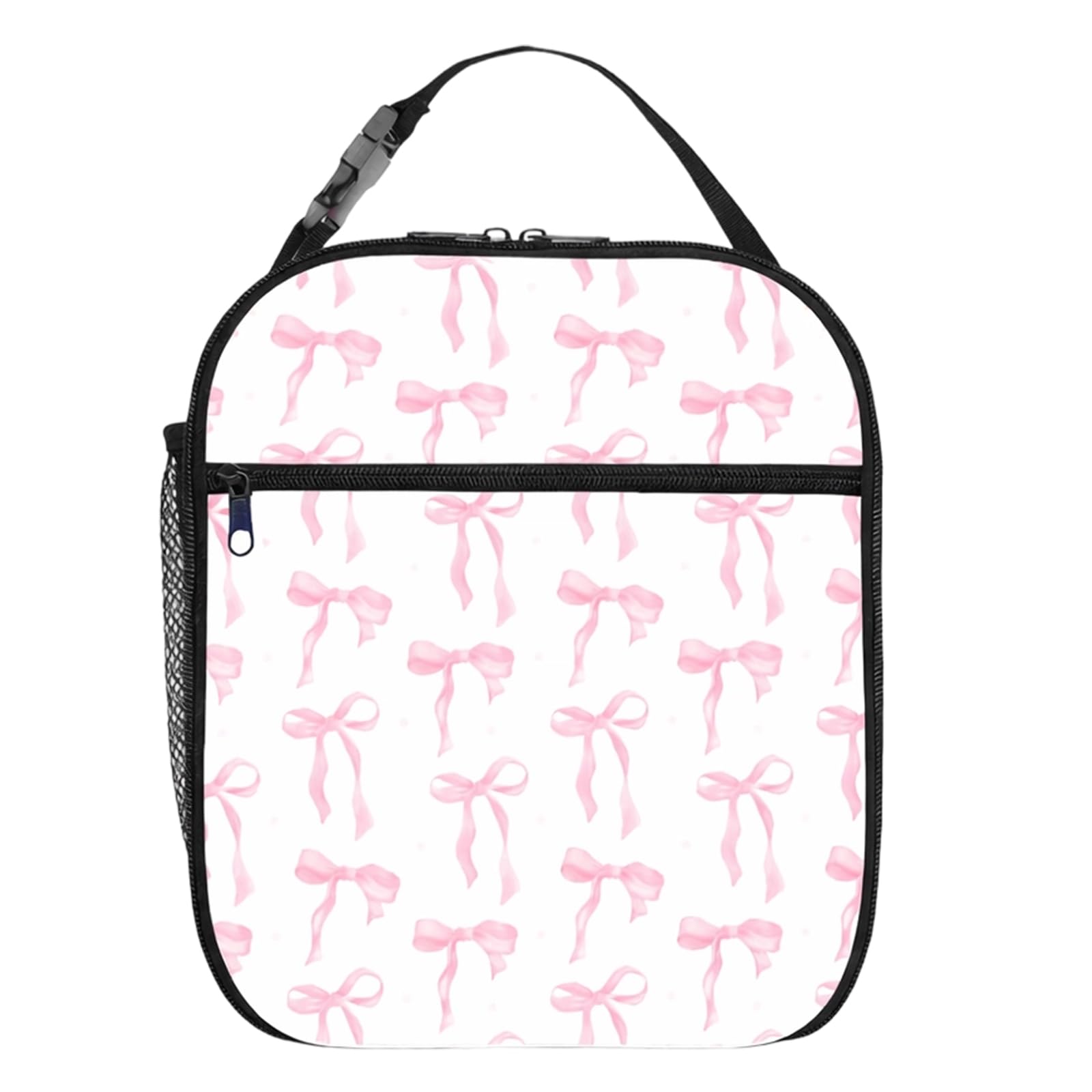 KxrTpx Girls Lunch Bag Bow Lunch Box, Packed Lunch Bento Container for School and Office, Thermal Insulated Food Carrier with Adjustable Strap, Spacious Design for Daily Meals and Outdoor Activities