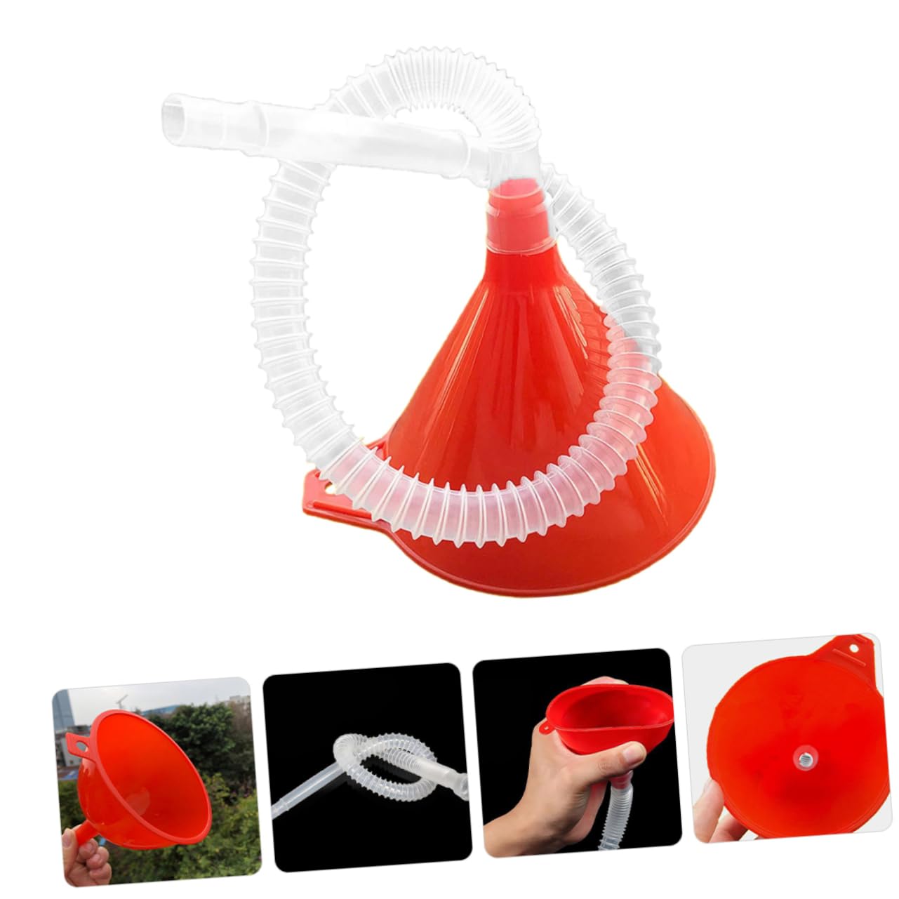 SOLUSTRE 6piezas Embudo De y De Plástico Con Tubo Flexible Para Motocicletas y Vehículos