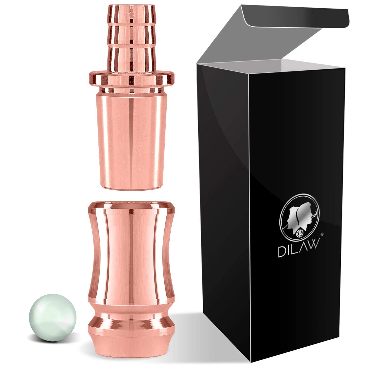 DILAW® Shisha TRIPHAN V2A Edelstahl Schlauchadapter 18/8 Schliff Set 2-teilig Universal Hookah Wasserpfeife zubehör, Menge:1er Pack, Farbe:Rosé Gold