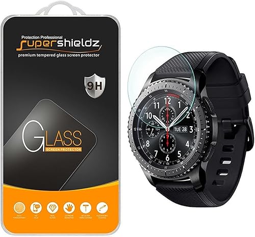 Supershieldz Protector de pantalla de vidrio templado diseñado para Samsung Gear S3 Frontier y Gear S3 Classic, antiarañazos, sin burbujas