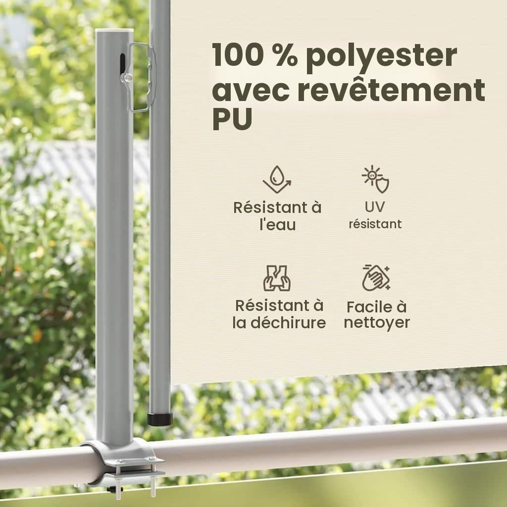 vidaXL Auvent latéral rétractable de Patio 160 x 300 cm Blanc cassé