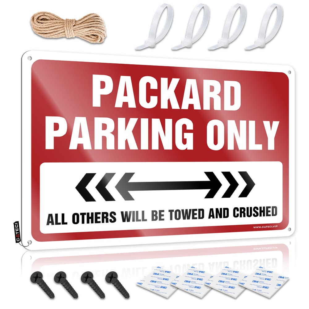 KRAZMURONGD Funny Wall Decor Signs Packard Parking Only Tin Sign Tin Signs Warning Backyard Bar Sign(30X40CM)
