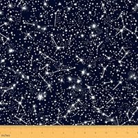 jejeloiu Starry Night Sky Fabric by The Yard Outer Space Galaxy Upholstery Fabric for Sewing Crafting Stars Theme Waterproof Indoor Outdoor Decor for Home DIY Projects 1 Yard