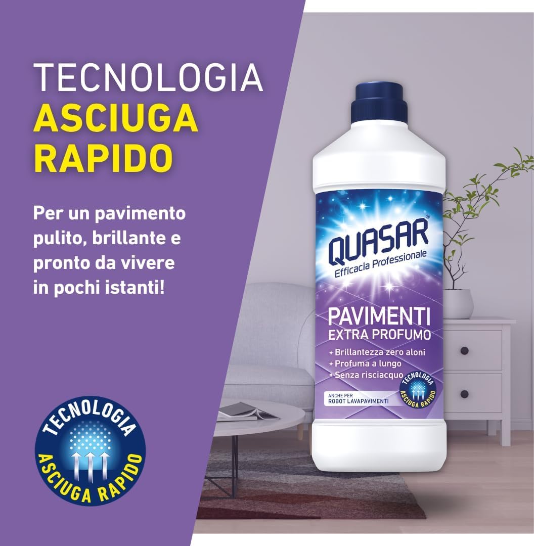 Italian Gourmet Bundle - Limpiador de suelos con aroma extra, 8 x 1000 ml + Polpa Italian Gourmet gratis – Limpiador de suelos profesional, brillo sin rayas, fragancia duradera, sin aclarado ni