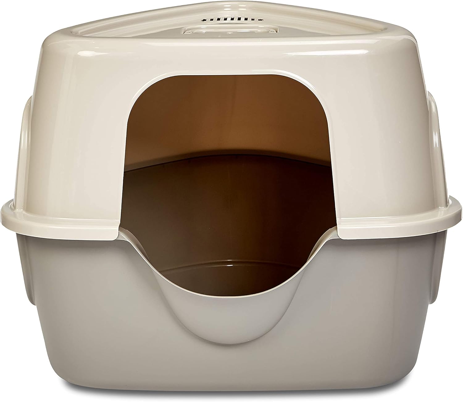  Basics No-Mess Hooded Corner Cat Litter Box, 26 x 20 x 23 Inches, Triangle : Pet Supplies