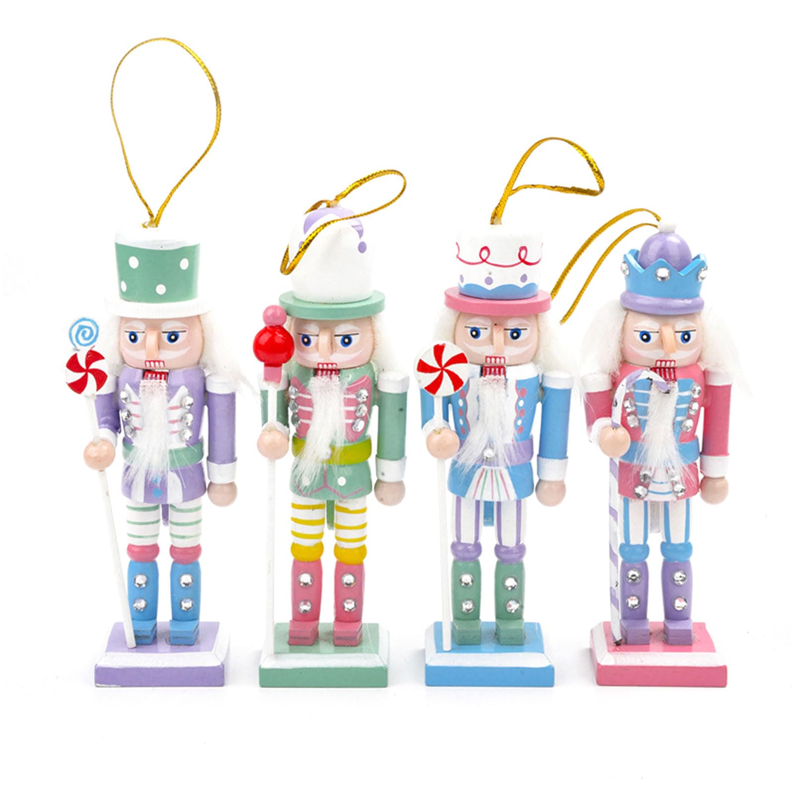 YROHGKPN Christmas Ornaments Set, Wooden Figures Nutcrackers Soldier for Deco Tree Ornaments
