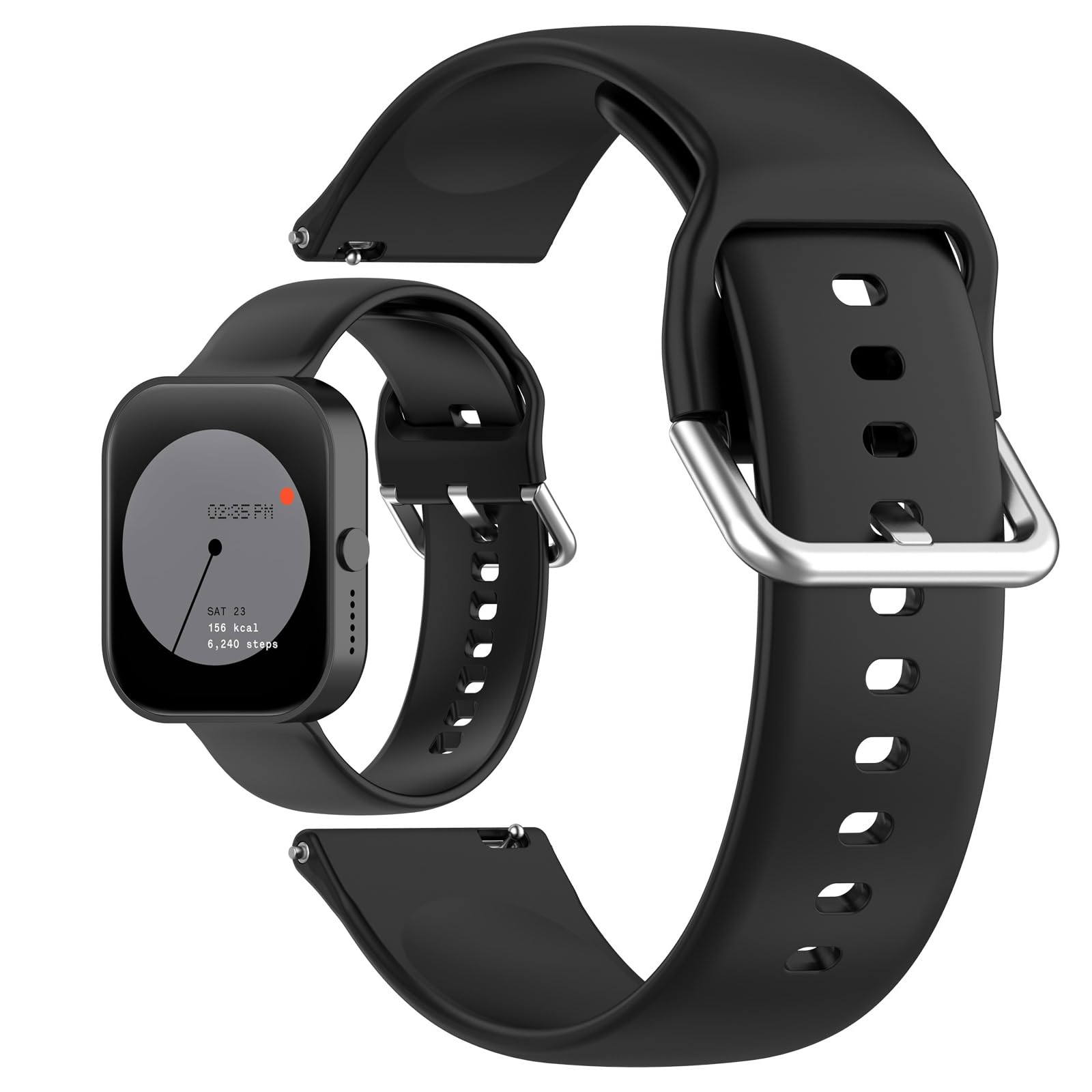 AWADUO Compatible with CMF Watch Pro(D395) Replacement Band, 22mm Silicone Wrist Strap Bracelet Soft And Durable with Quick Release Smartwatch Accessories(Black)