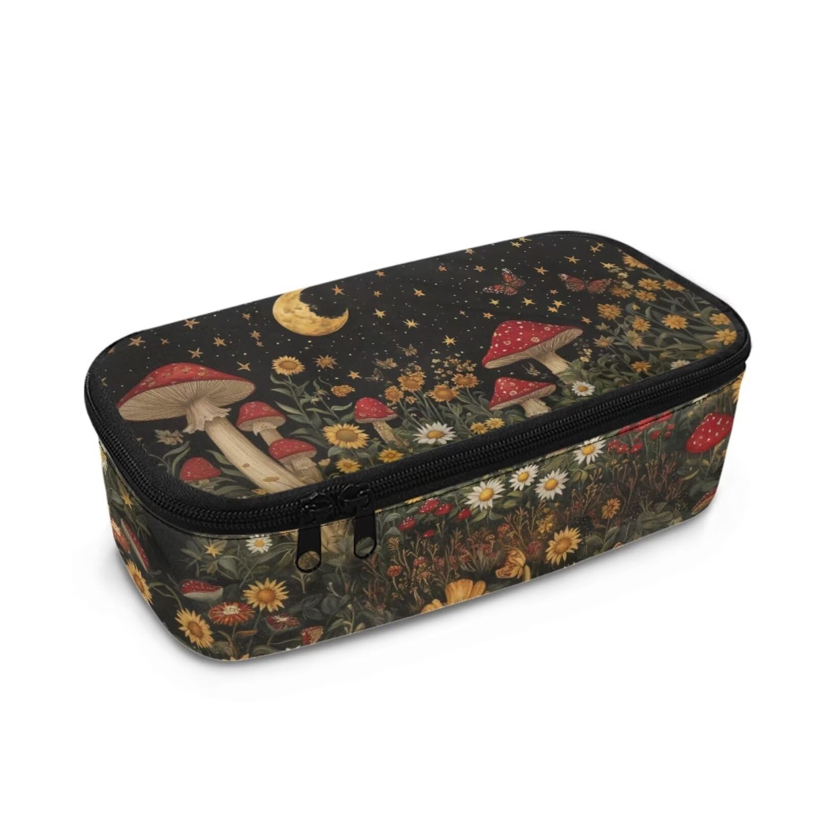 COEQINE Daisy Mushroom Pencil Case Large Capacity Pen Pouch Bag Big Storage Pencil Bag with Handles for Boys Girls 6-8 Age Birthday — image 1