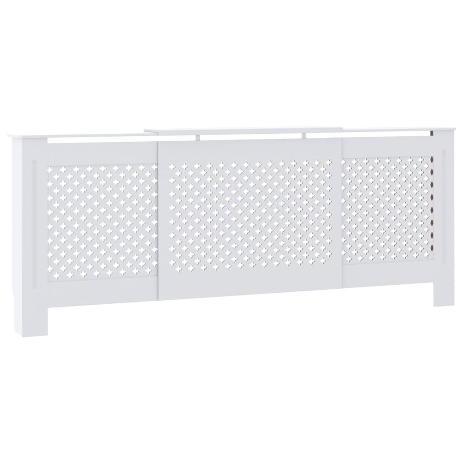 Sufrk Radiator Cover White MDF 205 cm, Modern and Elegant Slatted Radiator Cover for Home, MDF and Steel
