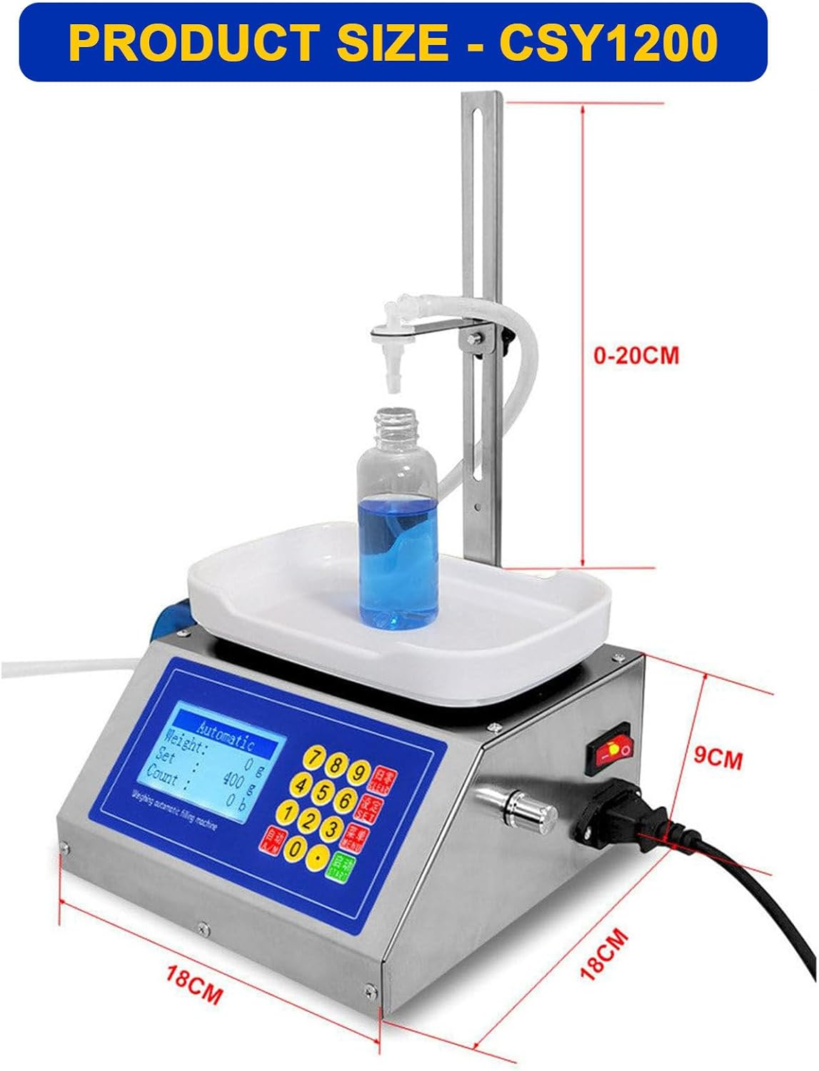 Peristaltic Pump Filling Sys/tem with Weighing Function, Digital Dosing Pump for Precision Chemical & Viscous Liquids (3200)