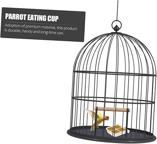 Miniatura 9 de Balacoo Comedero para loros, comedero de codorniz, 4 unidades, cuencos de agua para pájaros, jaula para pájaros, cuenco de agua, tazas para bebedor