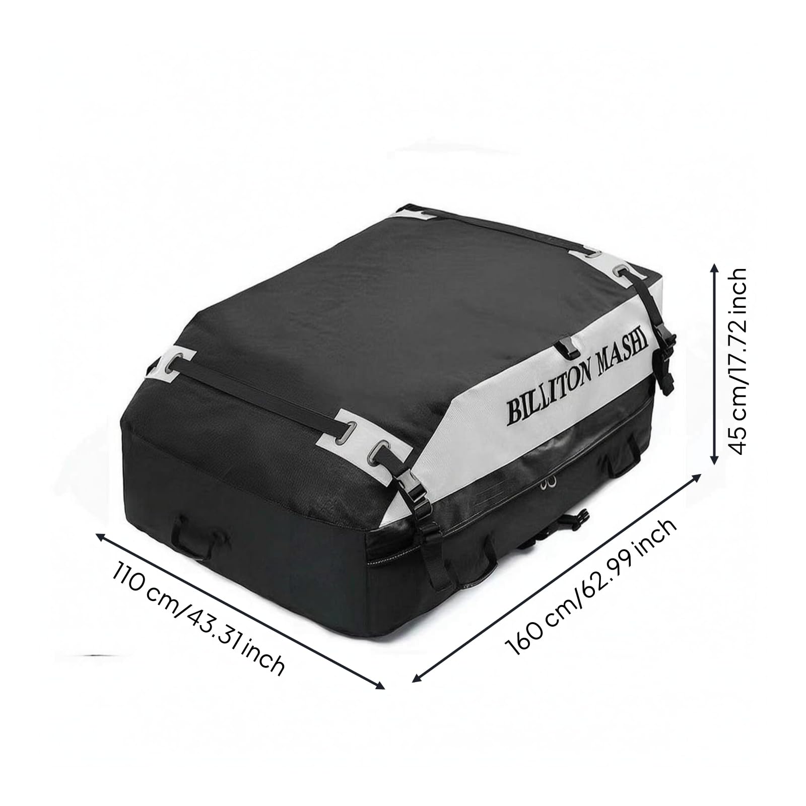 Coffre de Toit Voiture Porte-Bagages, Noir avec Accessoires Complets, 28 Mètres Cubes