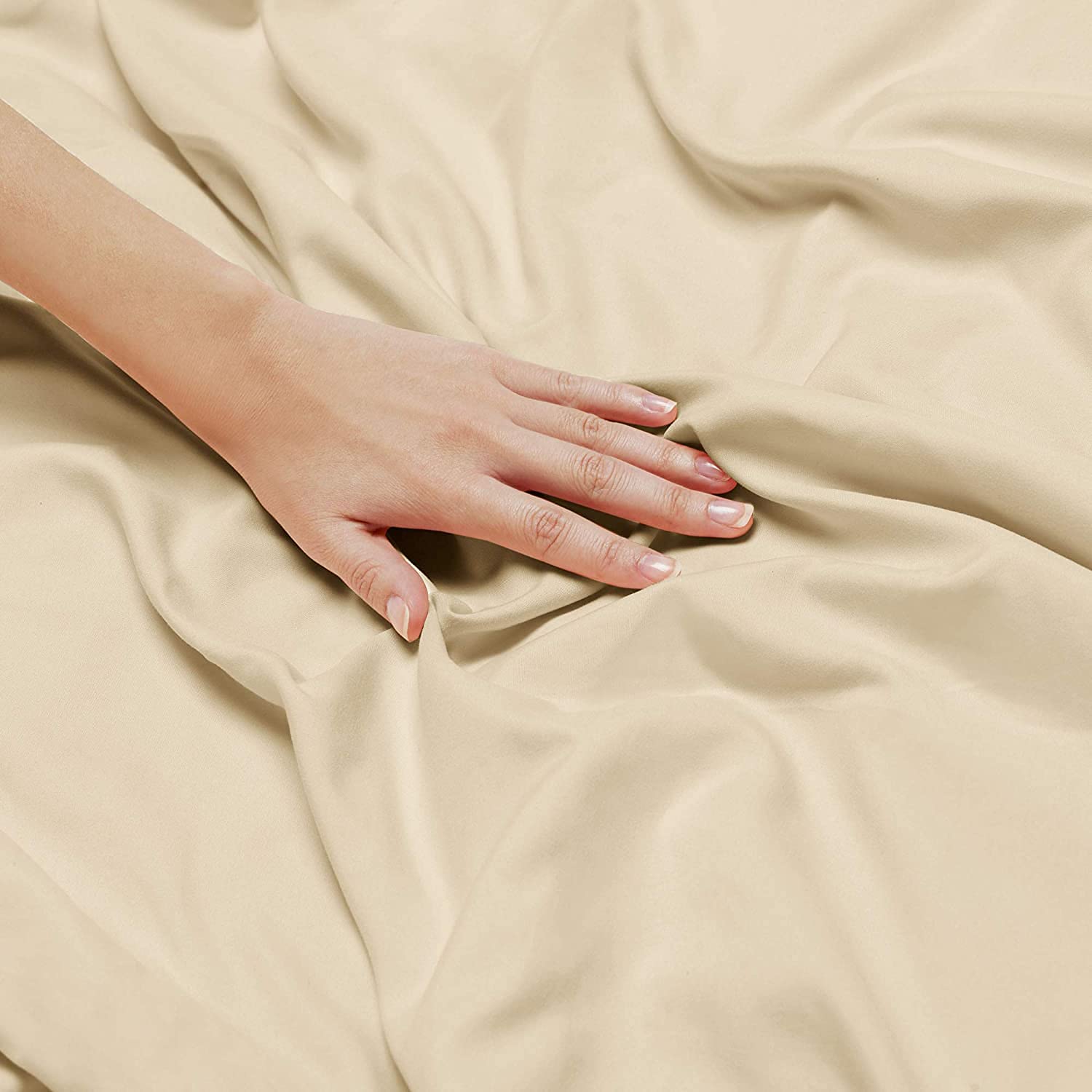 100% Cotton Double Bedsheet - Beige -3
