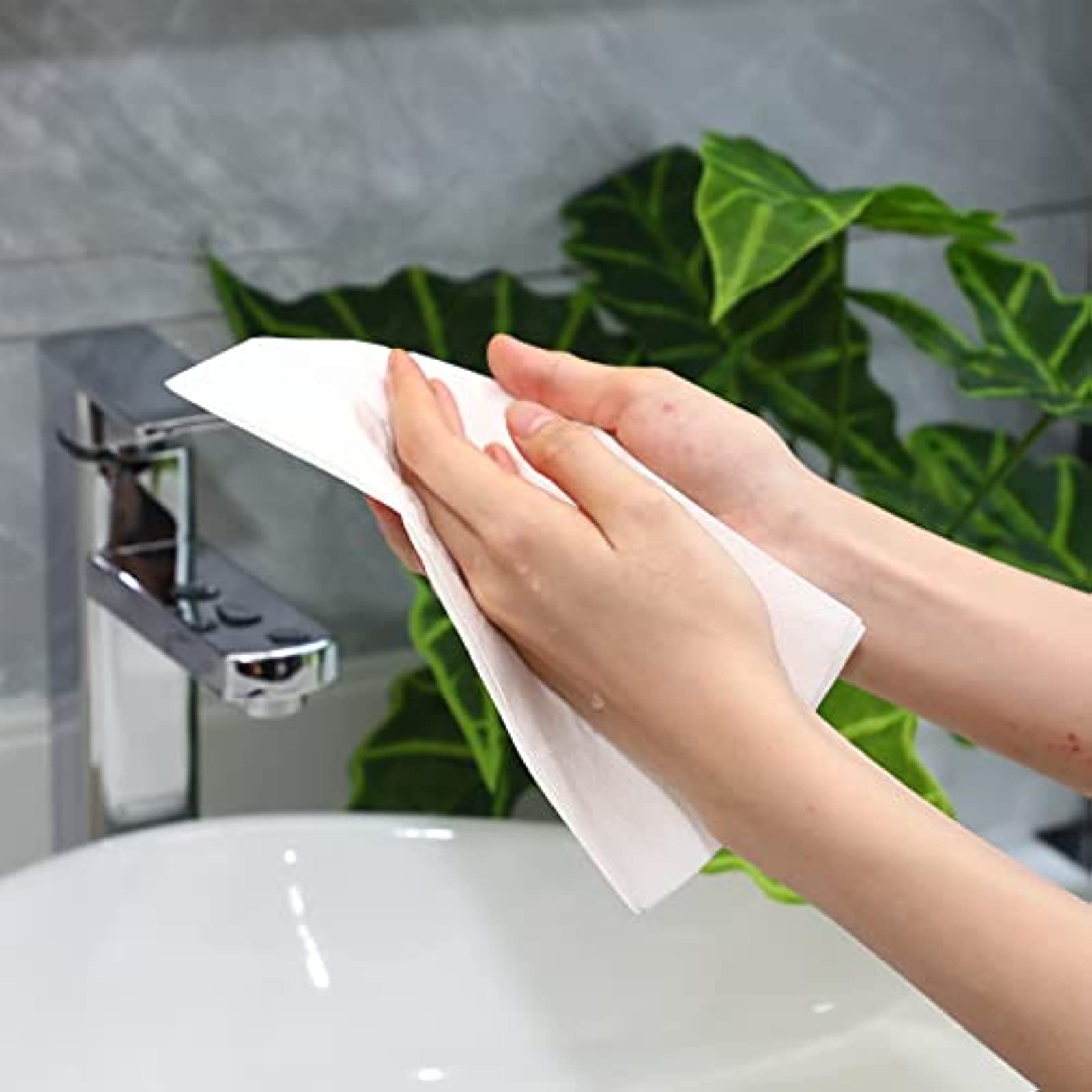 Servilletas desechables para baño, servilletas blancas, toallas de papel desechables, toallas de papel de invitados, servilletas suaves y absorbentes, servilletas de 2 capas, servilletas de papel