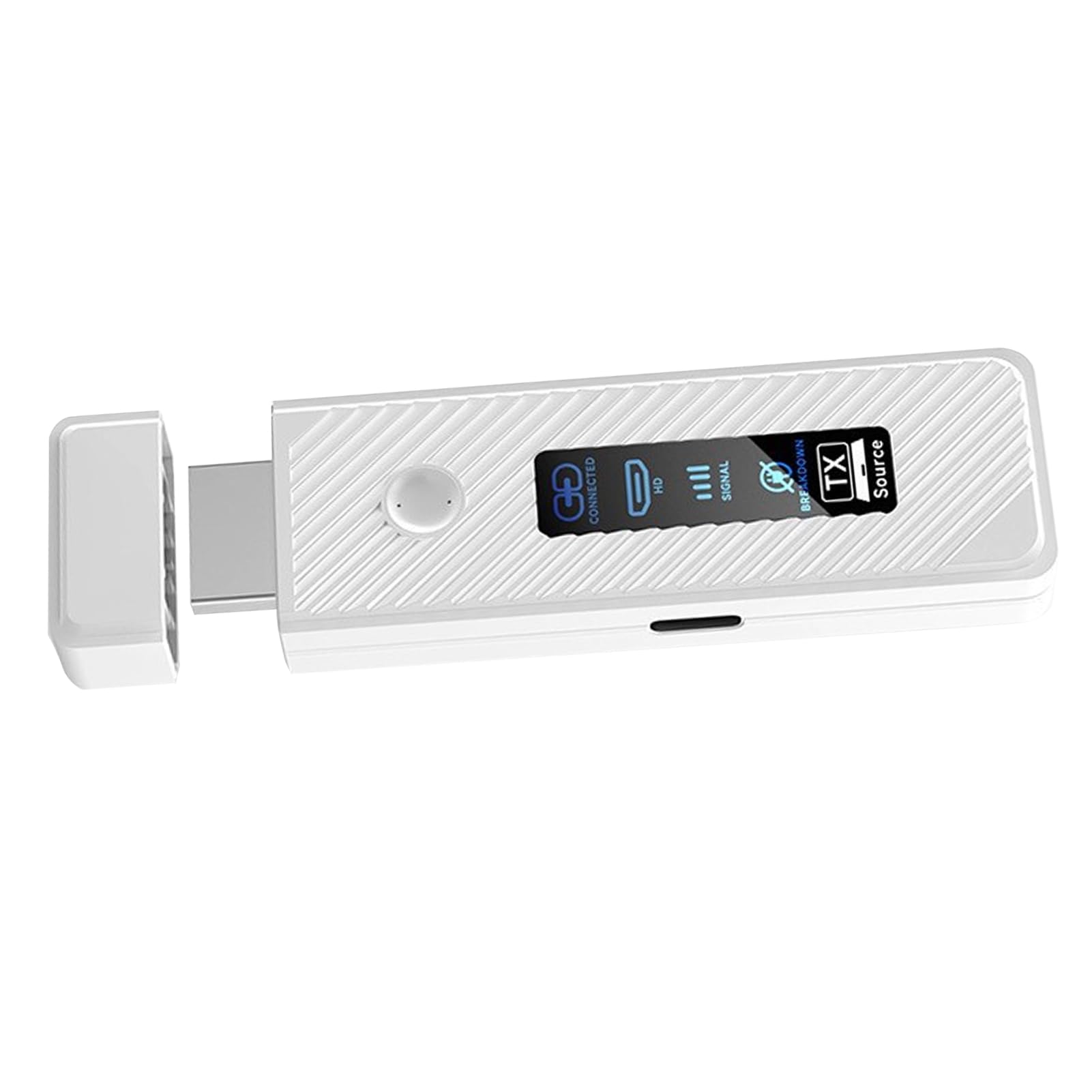 Bezprzewodowy Nadajnik i Odbiornik HDMI, Dekodowanie 4K, Wyjście Wideo HD 1080P 60 Hz, 197 Stóp 60 M, Wyświetlacz LED, Plug and Play (WHITE)
