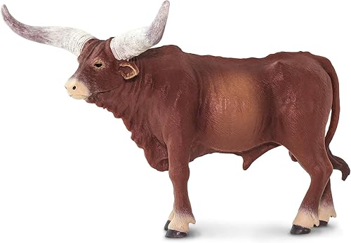 Miniatura 2 de Safari Ltd. Watusi Figura de toro  Figura detallada de plástico de 6 pulgadas  Divertido juguete educativo de granja para niños, niñas y niños a