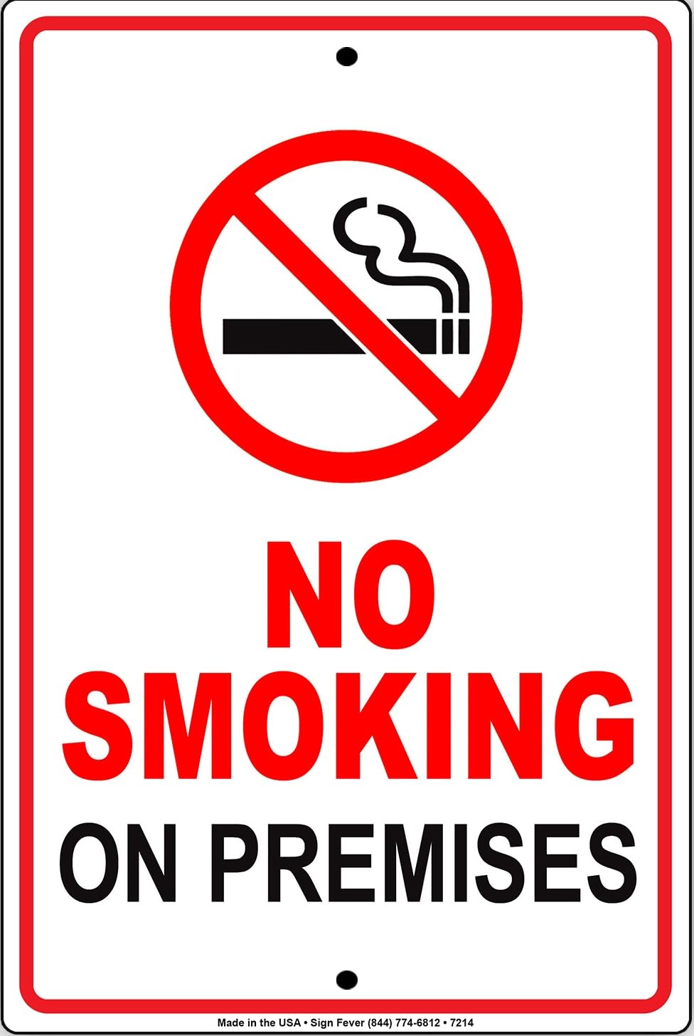 No Smoking On Premises Safety Warning Notice Novelty Metal Sign