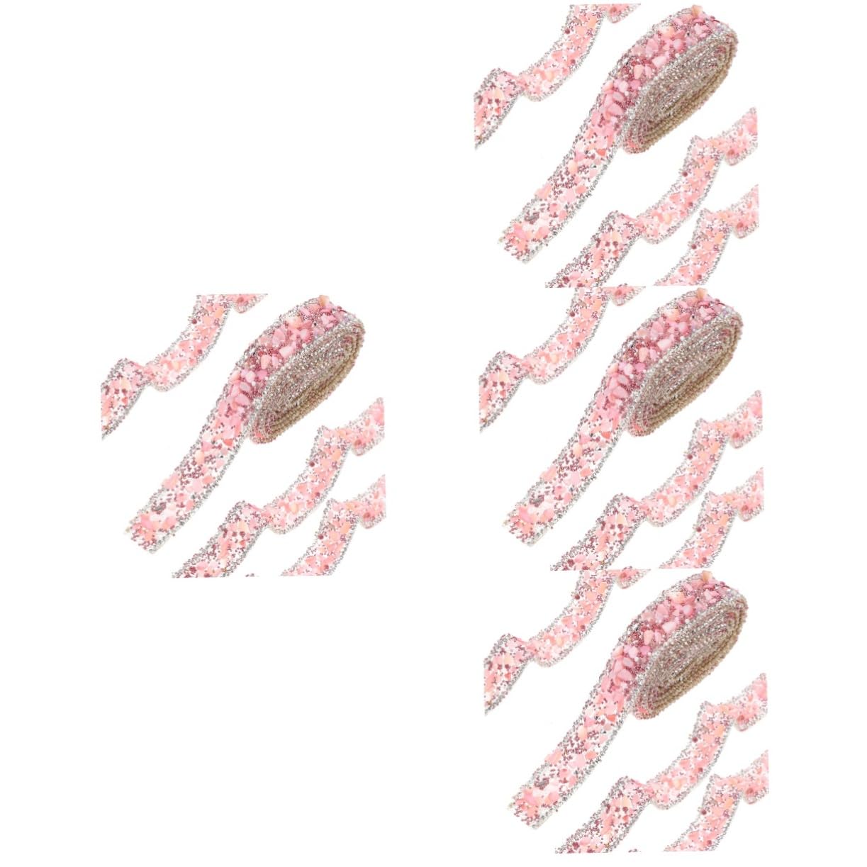 Operitacx 4rollen Multi-funktionale Strassborte Zuschneidbare Dekorationsborte Für Hochzeiten Kostüme Schuhe Taschen Glitzernde Rhinestone-ribbon Mit Heißem Kleber