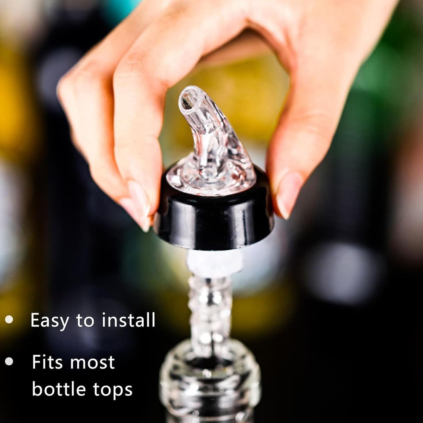 4 Piezas Vertedor de Botellas 20ml Vertedor Automático de Botellas Medido Vertedor de Botellas Vino 2CL Cónica Boquillas Anti-Goteo Dispensador para Bebidas Cócteles Aceite y Vino