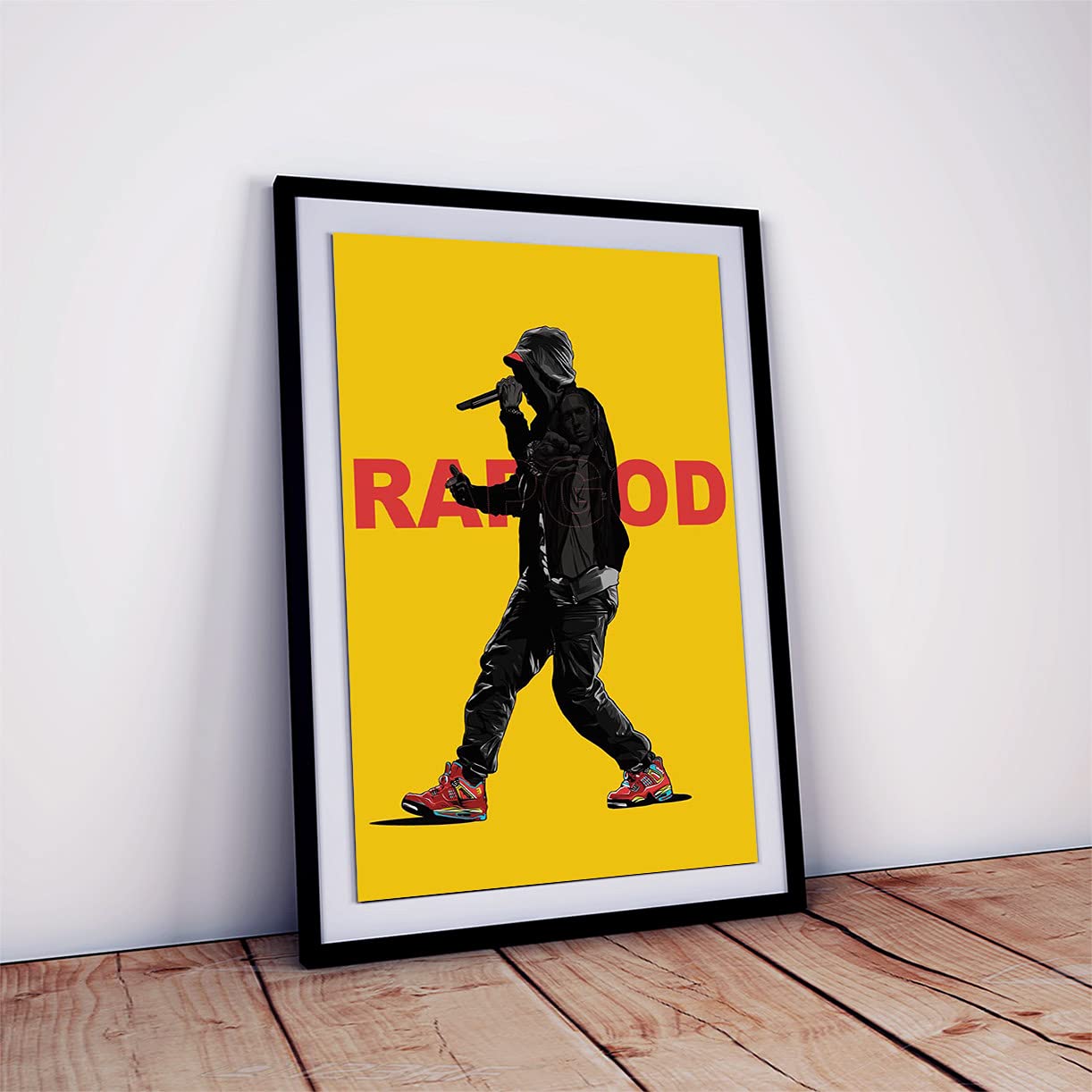 Rap God Eminem Poster with Frame for Room and Home Décor HD Quality (Multicolor, 12 X 18 inch, Framed)