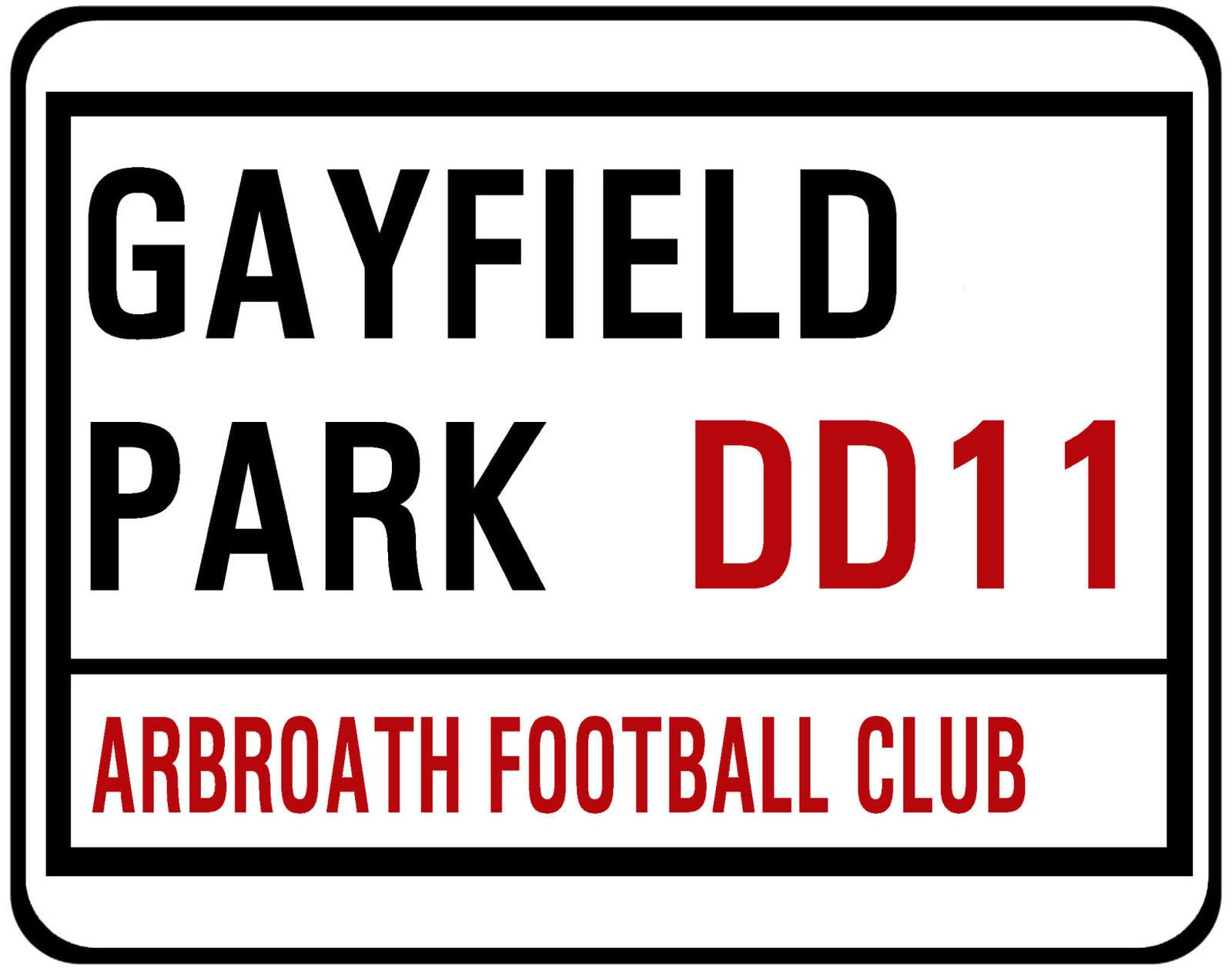 Yelacecca Tin Sign A37672 New Metal Street Sign Arbroath Fc Street Sign Gayfield Park 8X12 Inches
