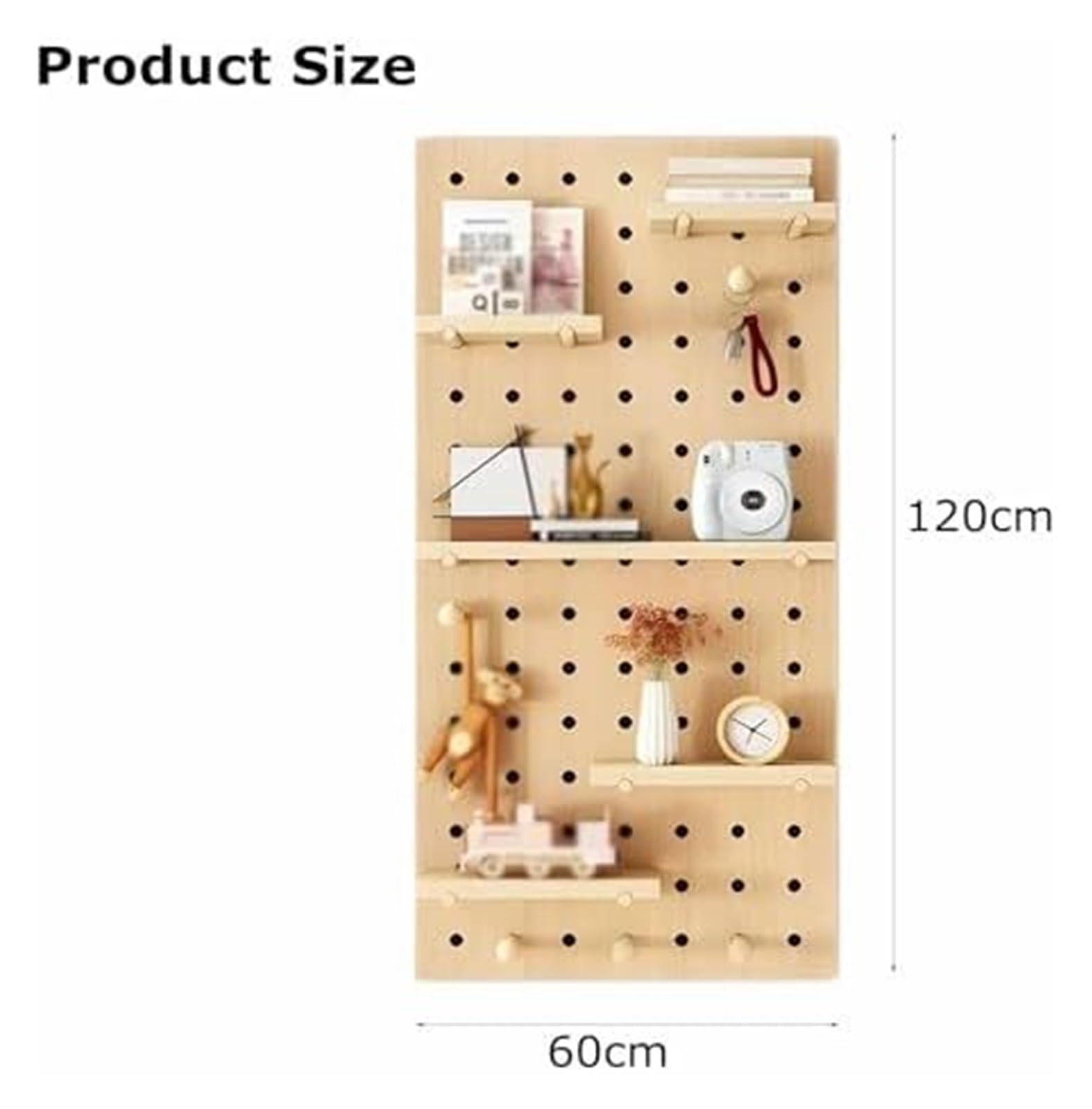 Pannello forato da parete in legno, pannello spesso per casa, ufficio e configurazione di gioco, 60 x 120 cm, bianco, soluzione versatile per riporre oggetti artigianali e decorazioni