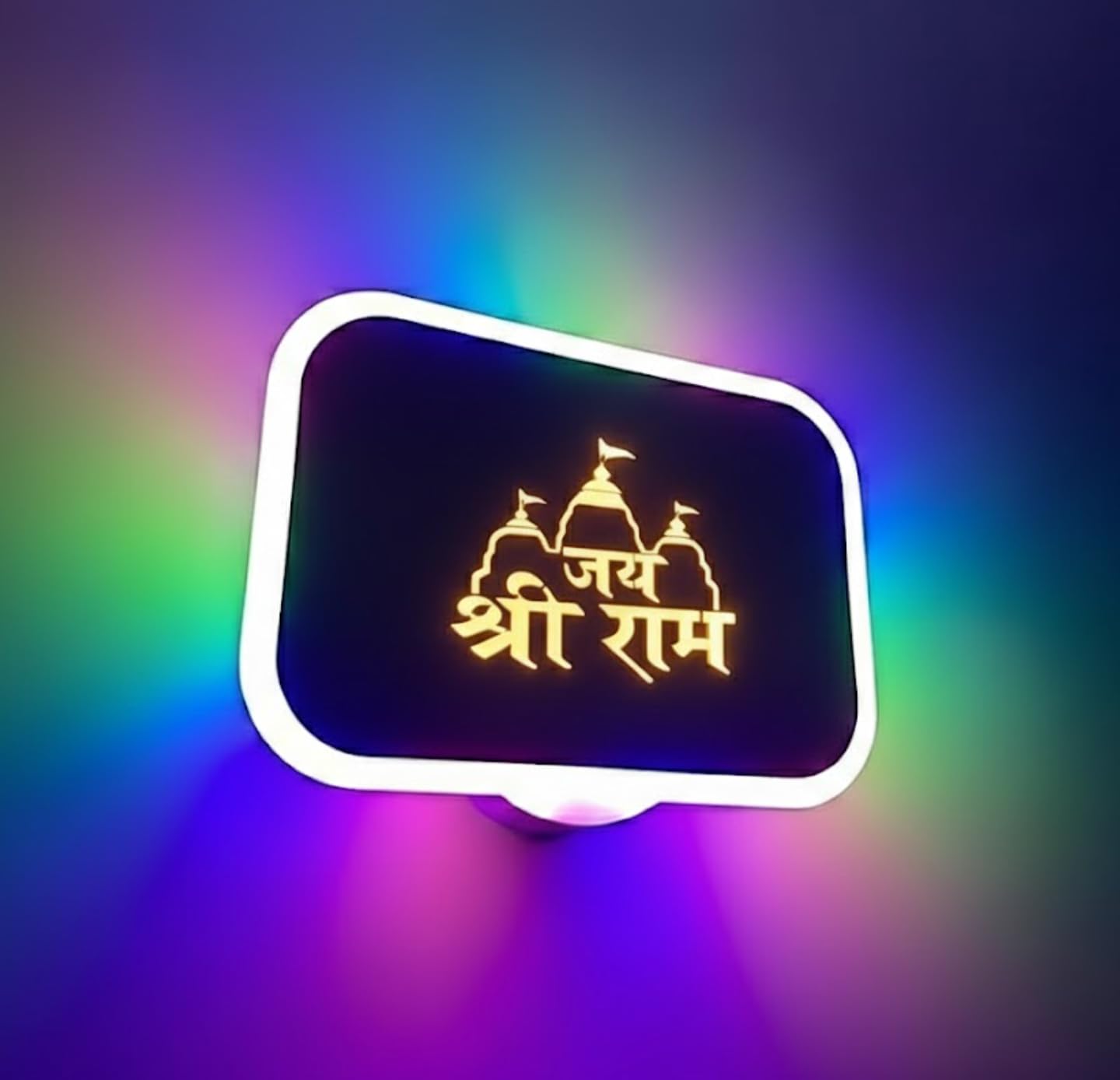 FAIZON Jai Shree Ram Neon LED Wall Light Frame Limited Edition | Multicolor Glow Effect Decorative Wall Lamp | Personalized LED Sign for Home, Office, Shop & Gifts | Glowing Shree Ram Night Light-image-13