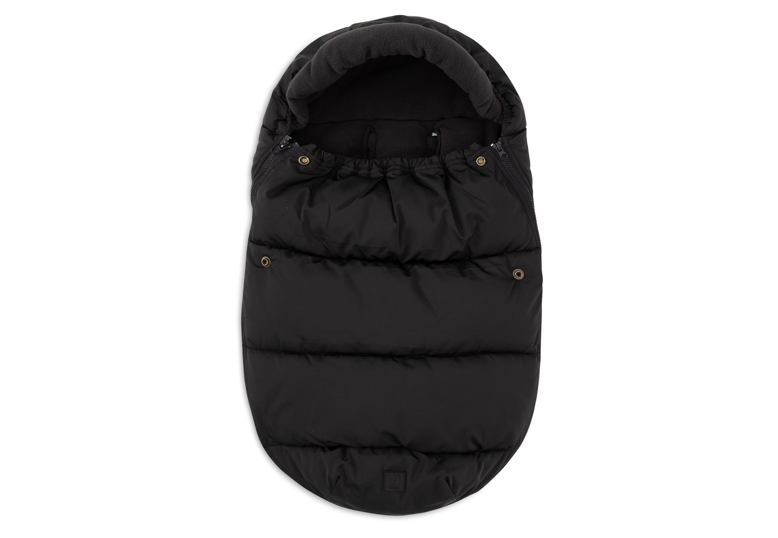 Jollein Fußsack Puffed Schwarz Babyschale Kinderautositz Gruppe 0+ Kinderwagen 3-Punkt 5-Punkt Gurt