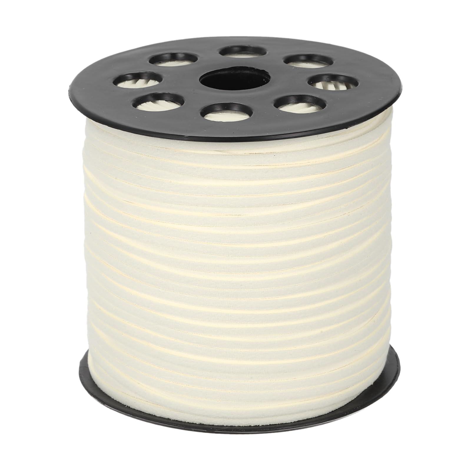 sourcing map 98 Yards x 0.1"(2.6mm) Faux Leather Cord, Flat Suede Cord Leather Strip Braiding String Lace for Jewelry Making Bracelet Necklace Beading Making DIY Crafts, Creamy