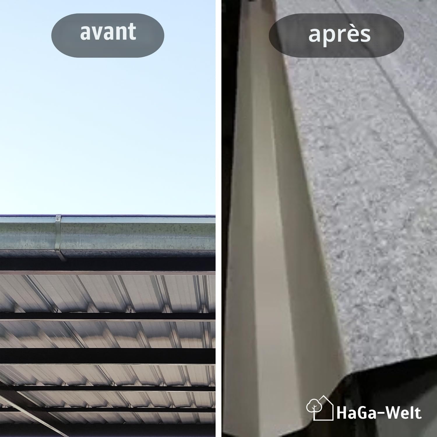 Non-tissé anti-condensation HaGa 95g/m² 10m x 1,2m autocollant pour tôle trapézoïdale, tôle d'aluminium, tôle de toit - protection efficace contre l'humidité et la condensation