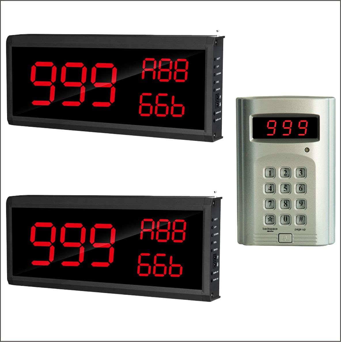 Wireless Queue Call System 3 Number Display (1 Caller+2 Display)