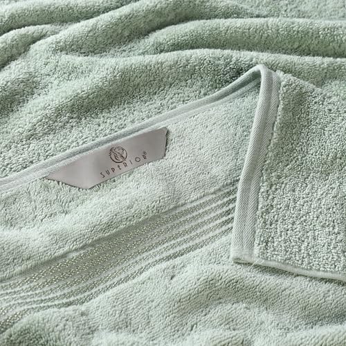 Superior Luxus Baumwolle Badetuch-Set - 6-teiliges Handtuch-Set, hochwertige ägyptische Baumwolle, salbeigrün – Ansicht 5