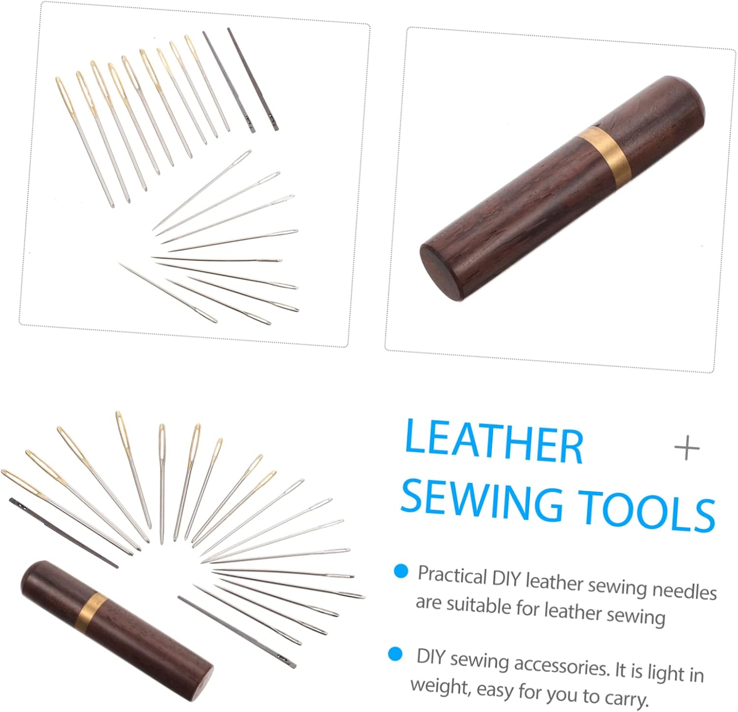 CORHAD 21pcs Leather Sewing Needles Kit Durable Hand Sewing Tools for Quilting and Leather Craft Sharp Needles with Practical for Easy Use