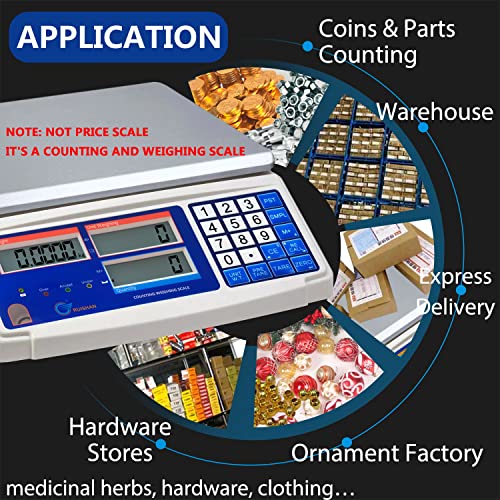 Ruishan Electronic Counting Weight Scales 15Kg/33Lb Capacity & 0.1G/00022Lb Accuracy Digital Balance For Parts And Coins Electronic Gram Scale Counts And Weighs Small Parts In Seconds #TOP6