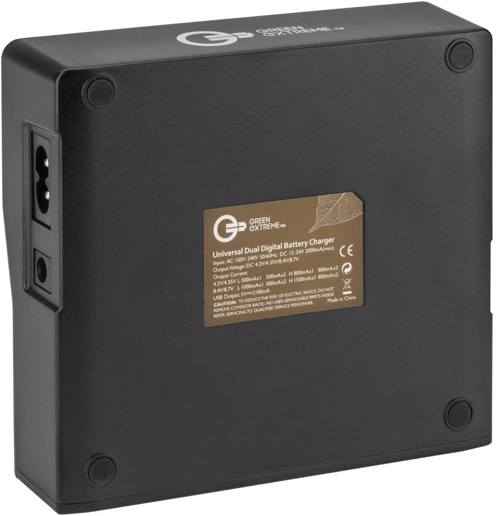 Dual Smart Charger with LCD Screen Base (No Battery Plates Included)