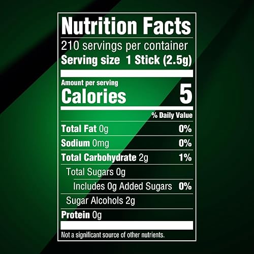 Miniatura 2 de 5 GUM - Lluvia de menta verde sin azúcar, goma de mascar, paquete de 35 palitos, 6 paquetes, lluvia de menta verde