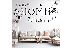 Black Vinyl Wall Sticker Quotes - Bless This Home and All Who...