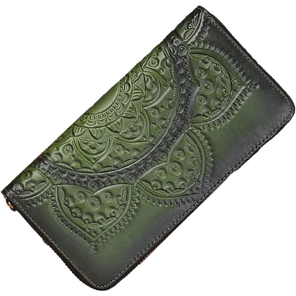 Porte-cartes en cuir gaufré floral vintage et élégant pour femme
