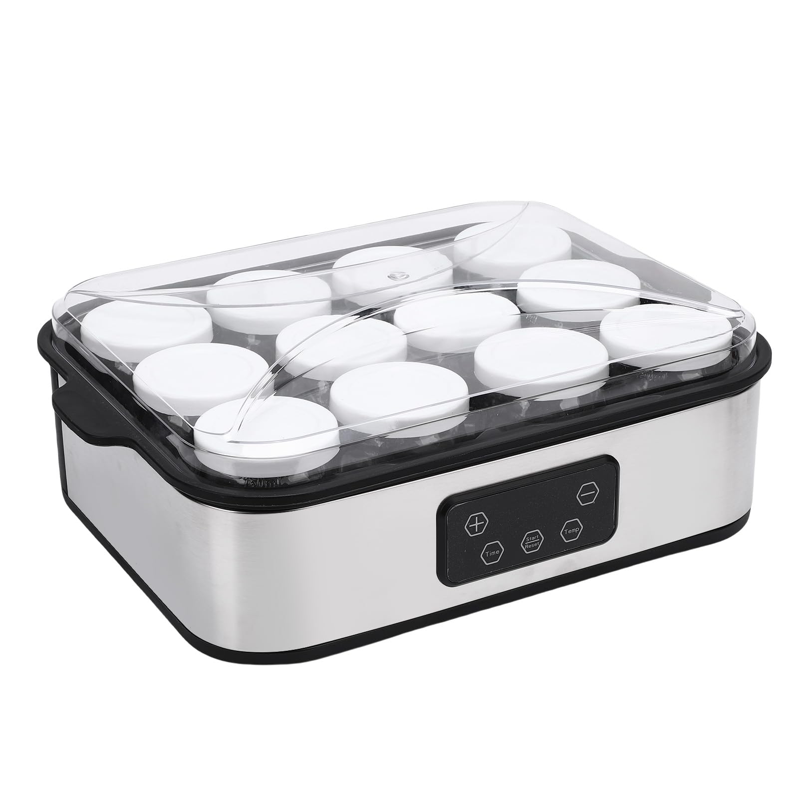 Yaourtière avec Minuterie 0-48h, 12 Pots en Verre de 180ml,